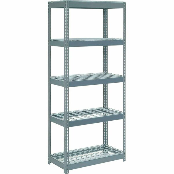 Global Industrial 5 Shelf, Extra HD Boltless Shelving, Starter, 36inW x 24inD x 72inH, Wire Deck 255718